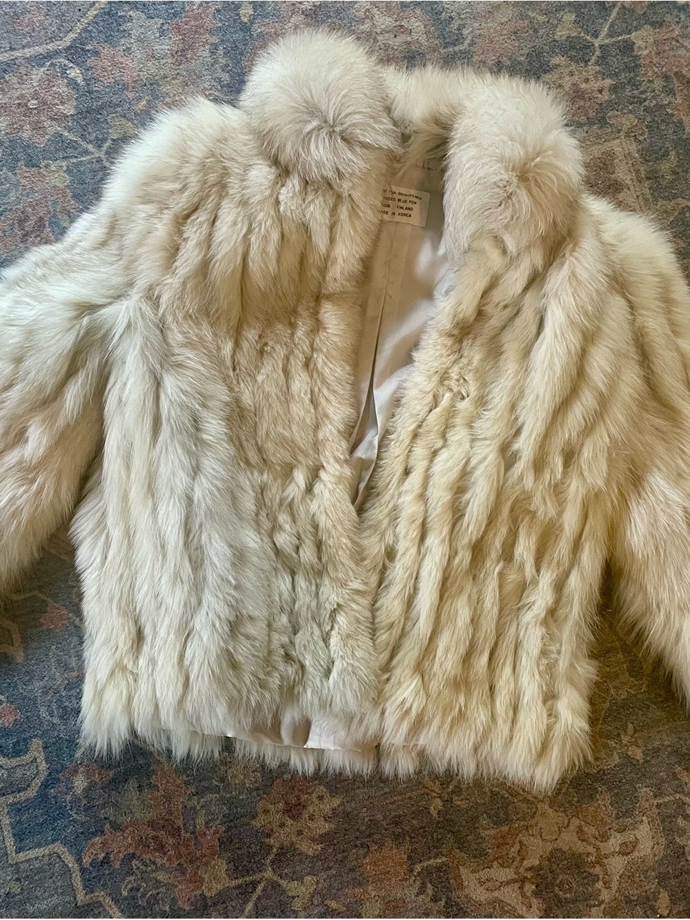 Women's Cream Faux Fur Jacket - Luxurious Short Coat